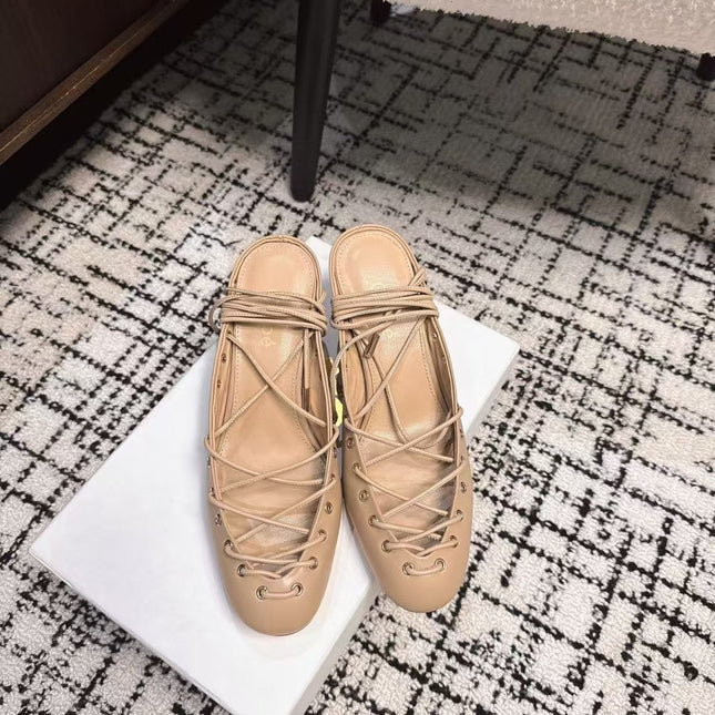 CHLOÉ 26S LACE-UP HEELS 60 MM IN NUDE BEIGE CALFSKIN