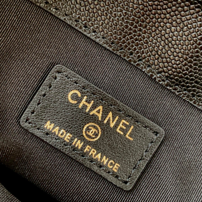 CHANEL 25S MINI BUCKET BAG 12 IN BLACK CALFSKIN GOLD HARDWARE