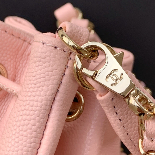 CHANEL 25S MINI BUCKET BAG 12 IN PINK CALFSKIN GOLD HARDWARE