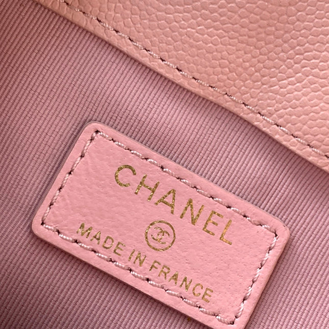 CHANEL 25S MINI BUCKET BAG 12 IN PINK CALFSKIN GOLD HARDWARE