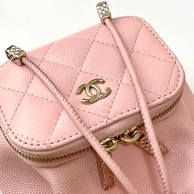 CHANEL 25S MINI BUCKET BAG 12 IN PINK CALFSKIN GOLD HARDWARE