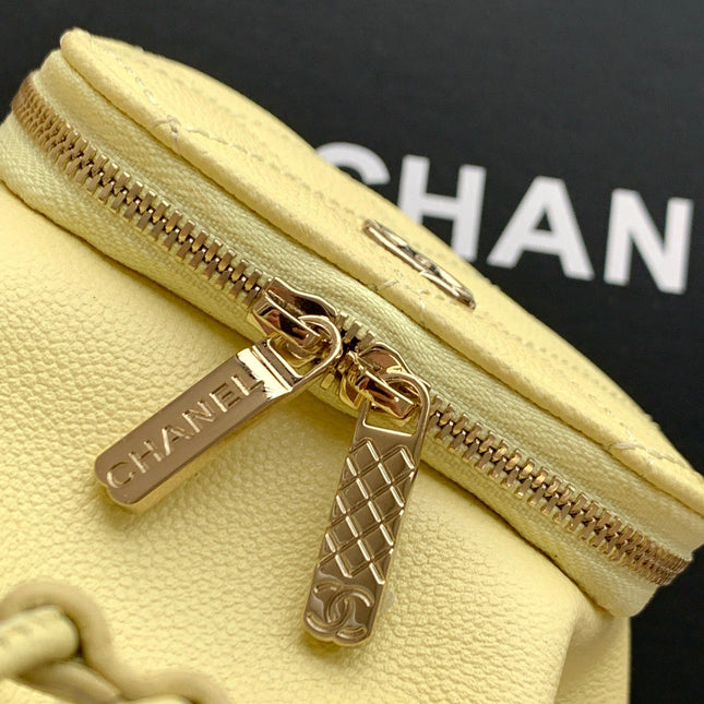 CHANEL 25S MINI BUCKET BAG 12 IN YELLOW CALFSKIN GOLD HARDWARE