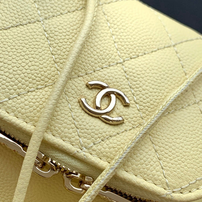CHANEL 25S MINI BUCKET BAG 12 IN YELLOW CALFSKIN GOLD HARDWARE