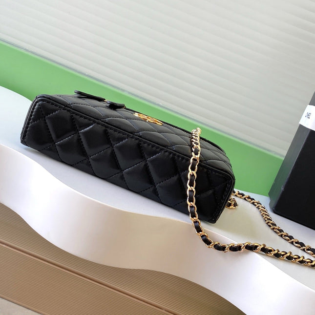 CHANEL 25S VANITY BAG 19 IN BLACK LAMBSKIN GOLD HARDWARE