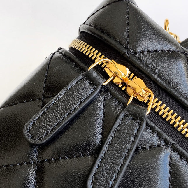 CHANEL 25S VANITY BAG 19 IN BLACK LAMBSKIN GOLD HARDWARE