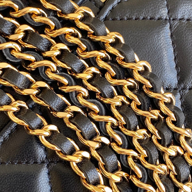 CHANEL 25S VANITY BAG 19 IN BLACK LAMBSKIN GOLD HARDWARE
