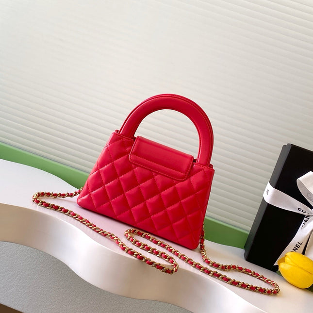 CHANEL 25S MINI KELLY BAG 19 IN RED LAMBSKIN WITH GOLD HARDWARE