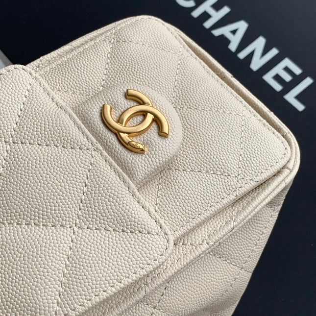 CHANEL 25S HOBO BAG 22 IN LIGHT BEIGE CAVIAR LEATHER WITH GOLD HARDWARE
