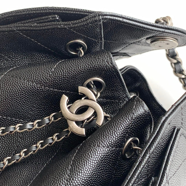 CHANEL 25S HOBO BAG 22 IN BLACK CAVIAR LEATHER STYLE 1