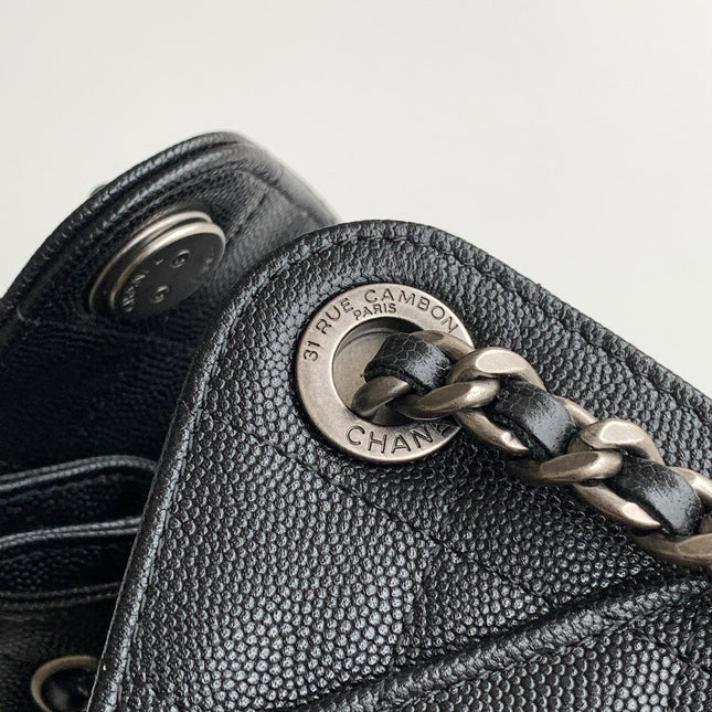 CHANEL 25S HOBO BAG 22 IN BLACK CAVIAR LEATHER STYLE 1
