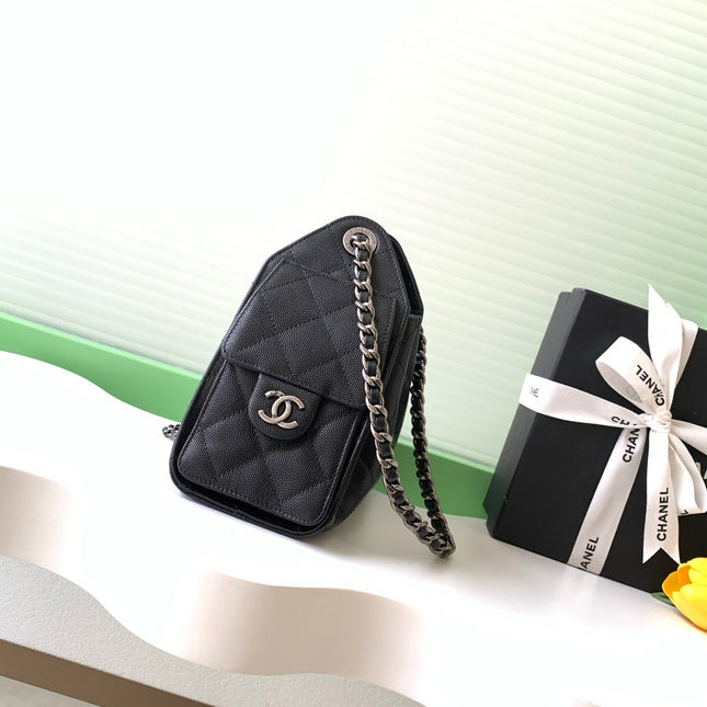 CHANEL 25S HOBO BAG 22 IN BLACK CAVIAR LEATHER STYLE 1