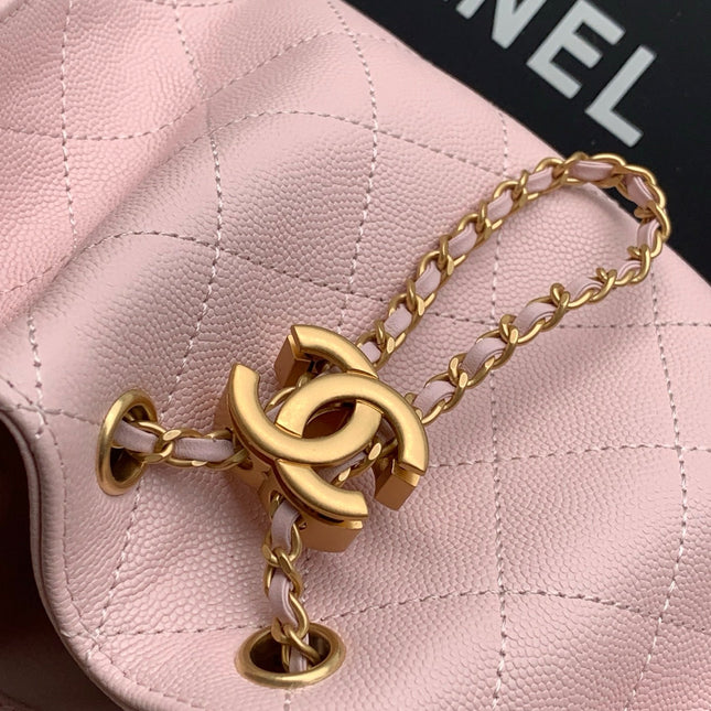 CHANEL 25S HOBO BAG 22 IN LIGHT PINK CAVIAR WITH GOLD HARDWARE