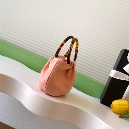 CHANEL 26S TOP HANDLE BAG 12 IN PINK LAMBSKIN GOLD HARDWARE
