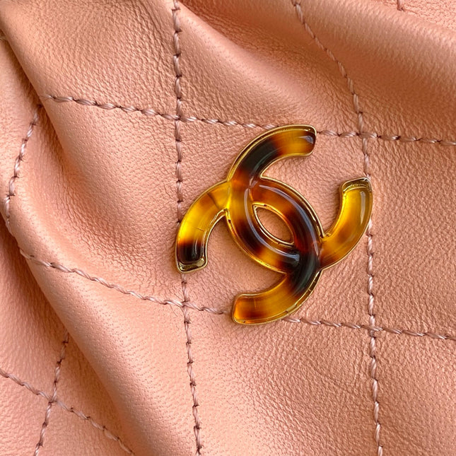 CHANEL 26S TOP HANDLE BAG 12 IN PINK LAMBSKIN GOLD HARDWARE