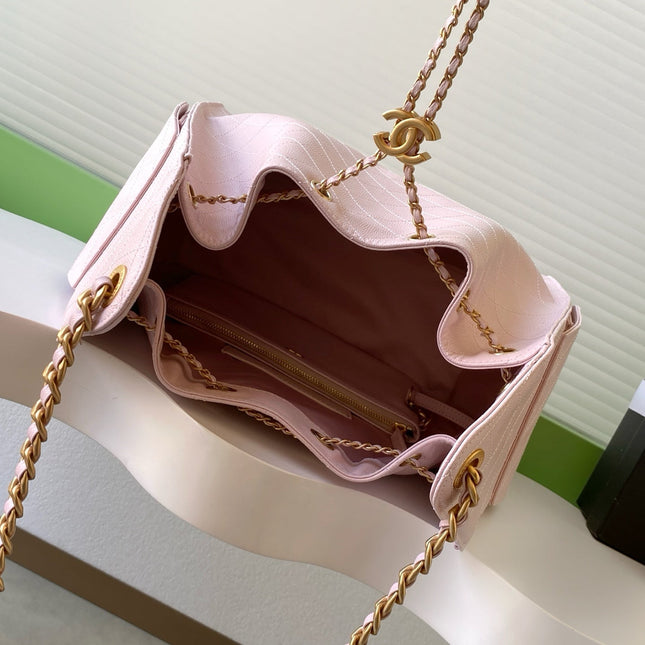 CHANEL 25S HOBO BAG 40 IN LIGHT PINK CAVIAR WITH GOLD HARDWARE