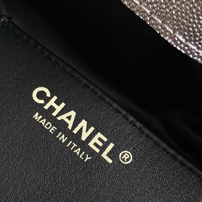 CHANEL 25S HOBO BAG 30 IN LILAC SILVER METALLIC CAVIAR