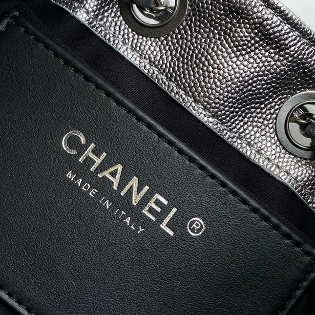 CHANEL 25S HOBO BAG 22 IN LILAC SILVER METALLIC CAVIAR