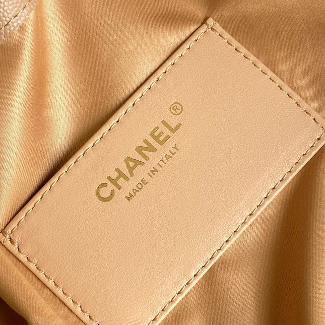 CHANEL 26S HOBO BAG 30 IN DARK BEIGE CAVIAR CALFSKIN GOLD HARDWARE