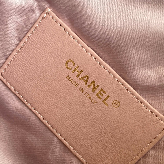 CHANEL 25S HOBO BAG 40 IN ROSE METALLIC CAVIAR