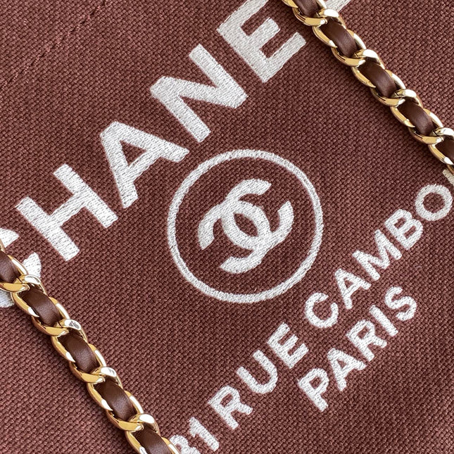 CHANEL 25S TOTE BAG 33 IN DARK RED CANVAS