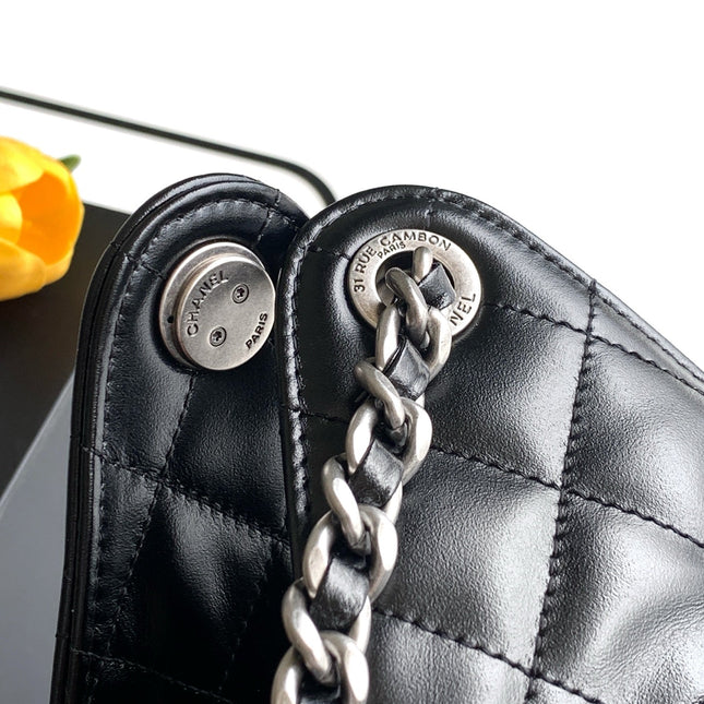 CHANEL 26S HOBO BAG 30 IN BLACK CALFSKIN