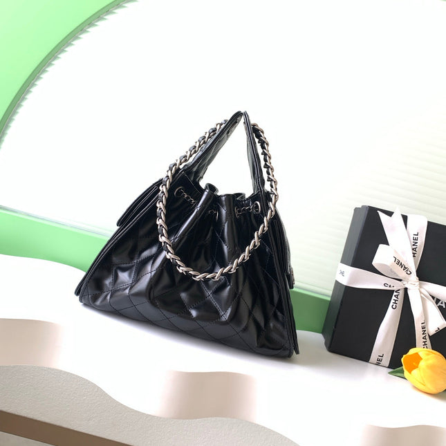 CHANEL 26S HOBO BAG 30 IN BLACK CALFSKIN