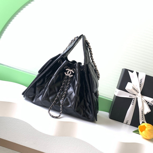 CHANEL 26S HOBO BAG 30 IN BLACK CALFSKIN
