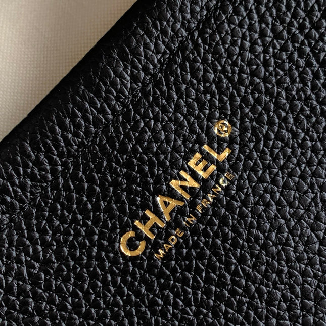 CHANEL 26S LARGE SHOPPING TOTE BAG 42 IN BLACK GRAINED CALFSKIN
