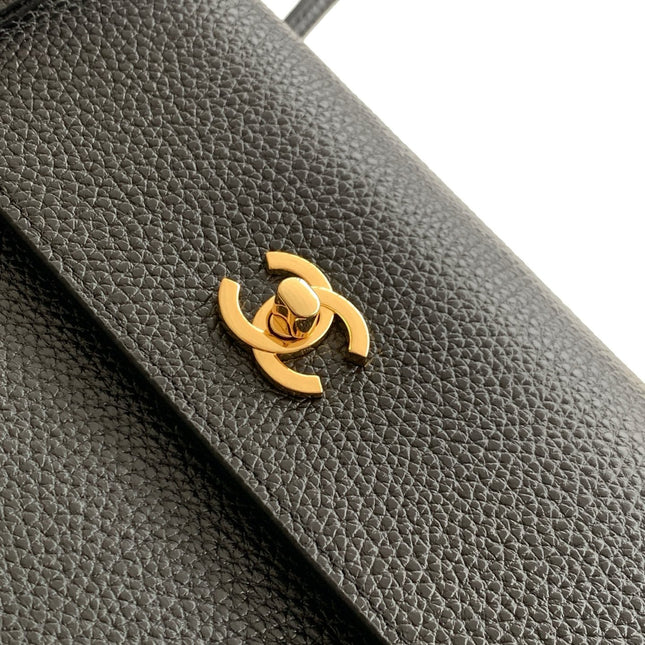 CHANEL 26S LARGE SHOPPING TOTE BAG 42 IN BLACK GRAINED CALFSKIN