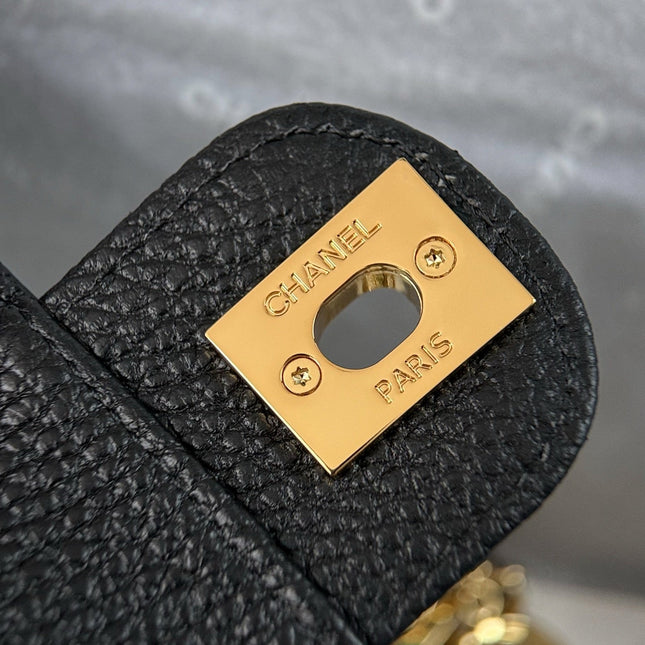 CHANEL 26S WALLET ON CHAIN 22 IN BLACK GRAINED CALFSKIN GOLD HARDWARE