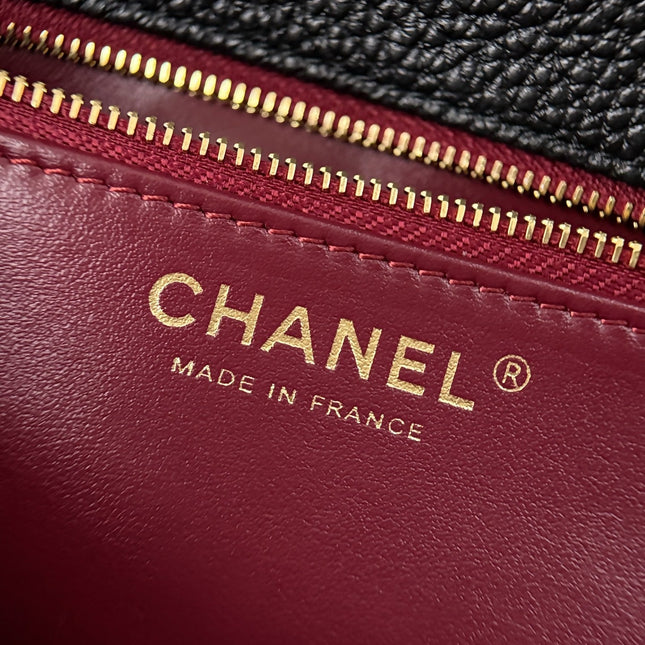 CHANEL 26S WALLET ON CHAIN 22 IN BLACK GRAINED CALFSKIN GOLD HARDWARE