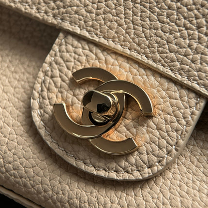 CHANEL 26S CLASSIC MINI FLAP BAG 20 IN BEIGE CAVIAR LEATHER