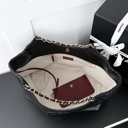 CHANEL 26S SHOPPING TOTE BAG 45 IN BLACK QUILTED CALFSKIN