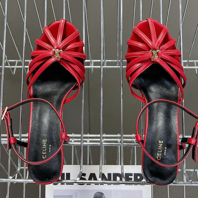 TRIOMPHE SANDAL IN LAMBSKIN CHERRY RED