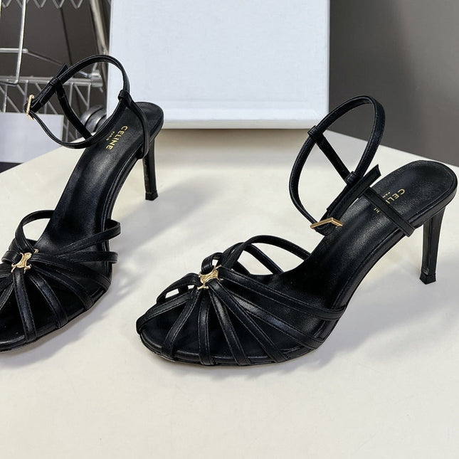 TRIOMPHE SANDAL IN LAMBSKIN BLACK