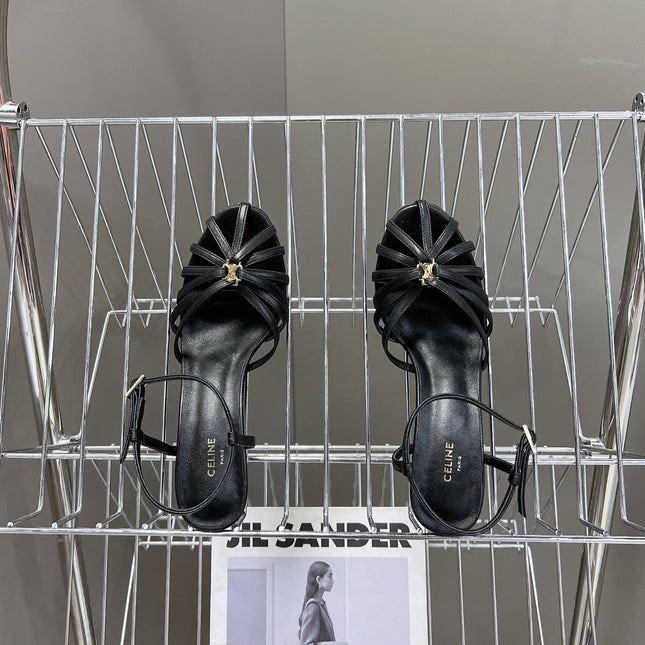 TRIOMPHE SANDAL IN LAMBSKIN BLACK