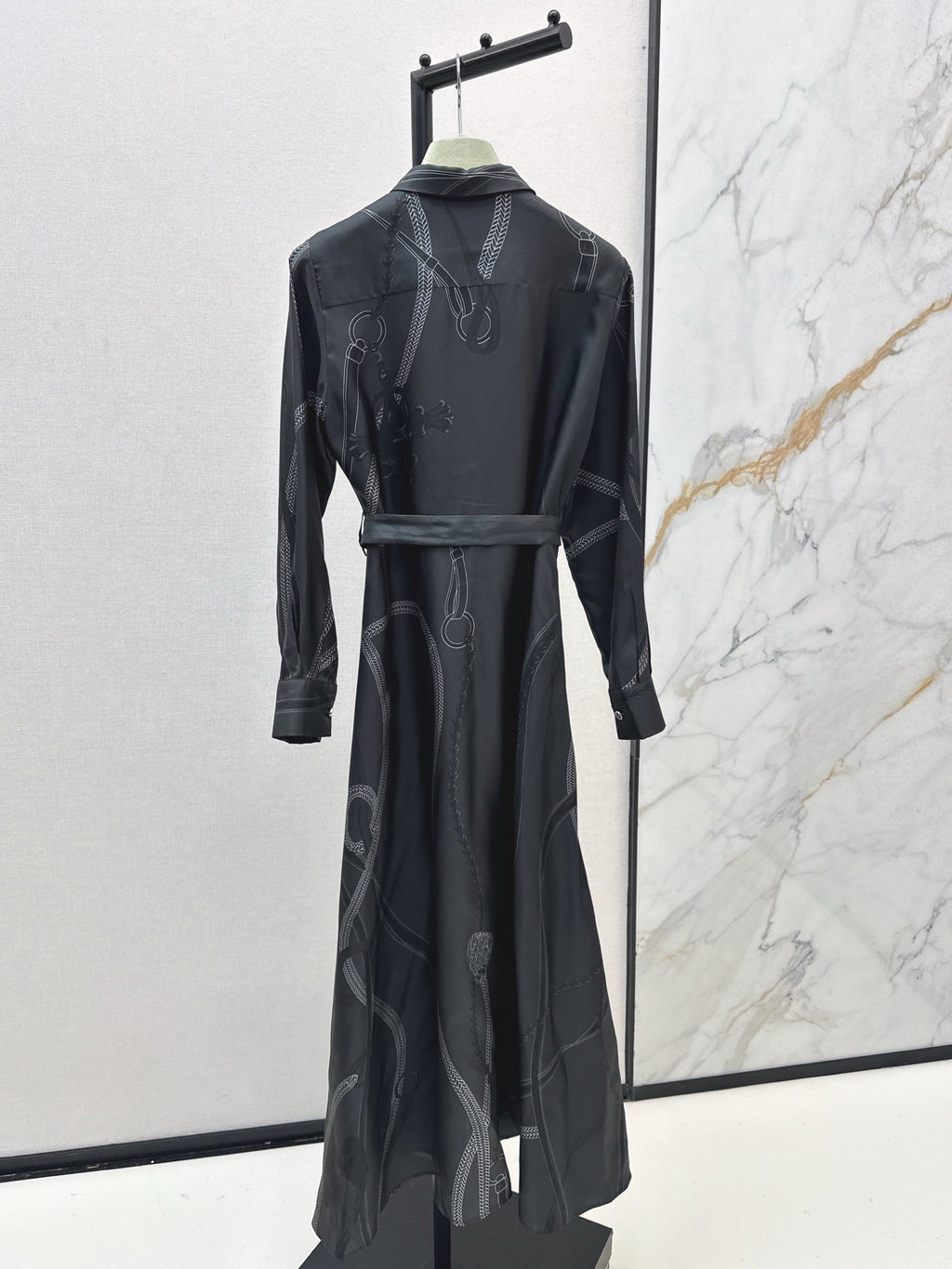 HERMES 25S LONG SILK DRESS 80580