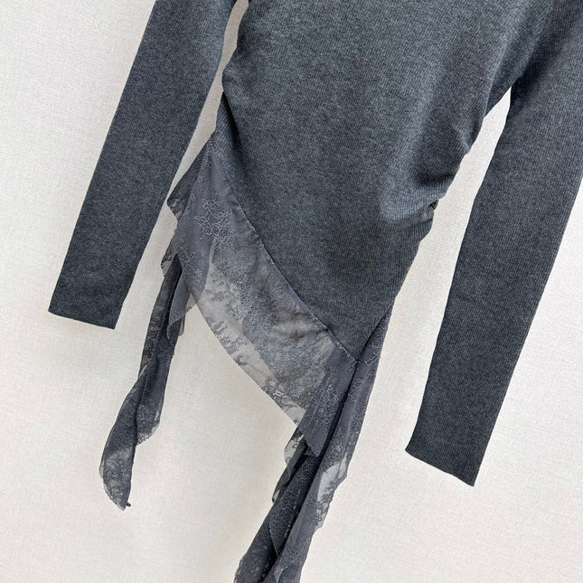 MIUMIU LONG-SLEEVE KNIT TOP STYLE 820