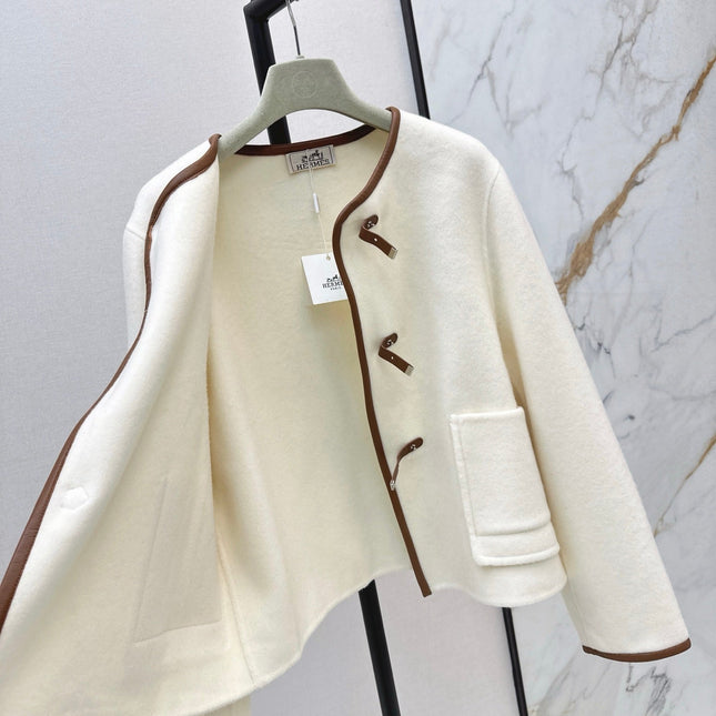 HERMES 25S REVERSIBLE SHORT CASHMERE COAT 130