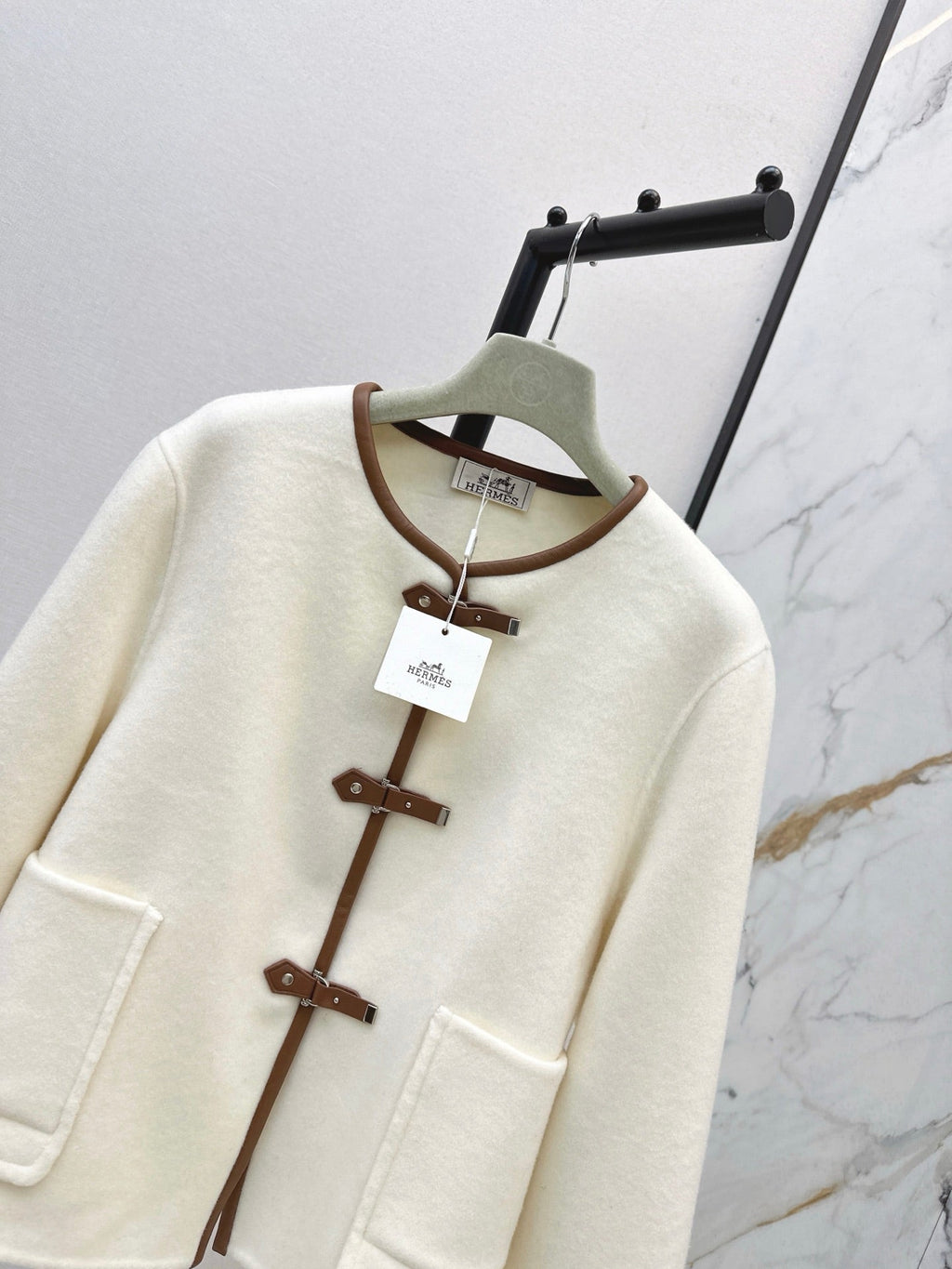 HERMES 25S REVERSIBLE SHORT CASHMERE COAT 130