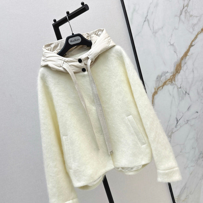MAX MARA 25S HOODED KNIT JACKET 106