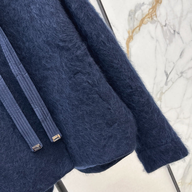MAX MARA 25S HOODED KNIT JACKET 107