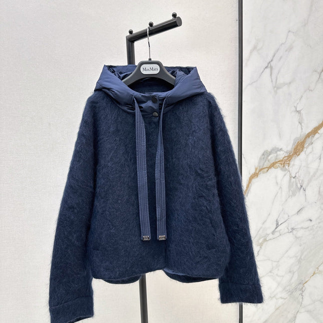 MAX MARA 25S HOODED KNIT JACKET 107