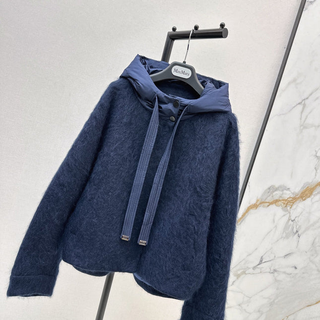 MAX MARA 25S HOODED KNIT JACKET 107