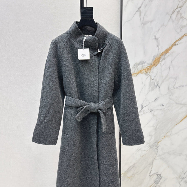 HERMES 25S LONG STAND-COLLAR COAT 451