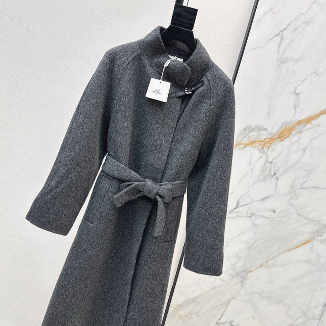 HERMES 25S LONG STAND-COLLAR COAT 451