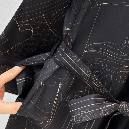 HERMES 26S PRINTED SILK DRESS 786