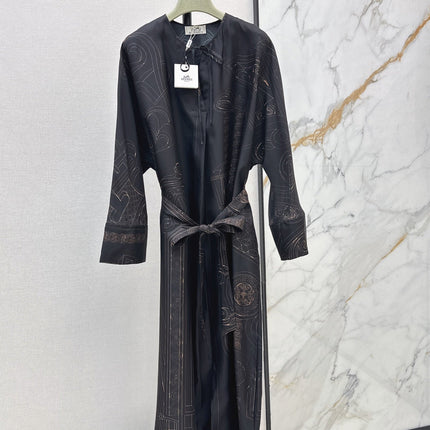 HERMES 26S PRINTED SILK DRESS 786