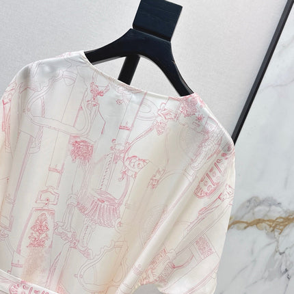 HERMES 26S PRINTED SILK DRESS 776