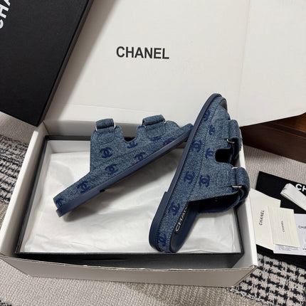 CHANEL 26S DAD SANDAL IN BLUE DENIM 802924